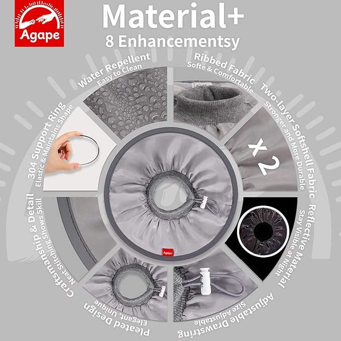 Agape Soft Cat Cone, Lightweight Recovery Collar for Cats to Stop Licking and Scratching After Surgery, Comfy Kitten Cone for Wound Care, Cute E Collar Alternative for Small, Medium, and Large Cats