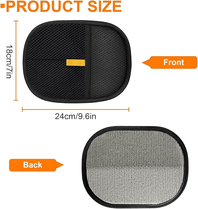 2 Pcs Pet Hair Removal Gloves，Electrostatic Pet Hair Remover,Reusable Cat & Dog Hair Remover for Couch, Furniture, Bed (Black)