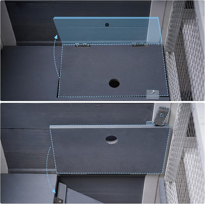 2-Story Guinea Pig Cages Wooden Indoor Rabbit Hutch Hamster Cage with Openable Roofs, Removable Tray and Wide Ramp, Small Animal Habitats for Hamsters, Guinea Pig, Ferrets, Hedgehog