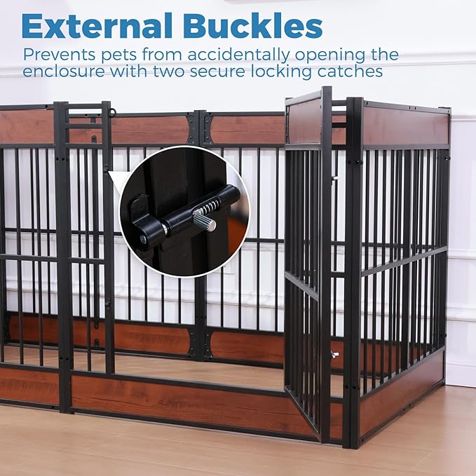 Dog Playpen, 35.4" Height Dog Pen Indoor, Heavy Duty, Safe and Sturdy, Furniture Style Puppy Pen