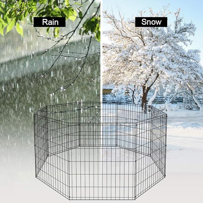 BestPet Metal Wire Playpen, 30 Inch Tall Black