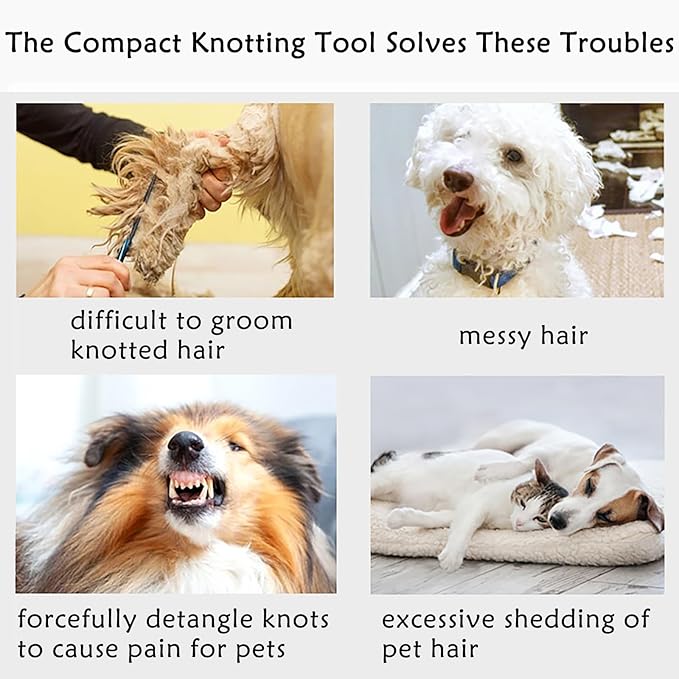 5Pcs Knotting Comb for Cats, Pet Knotting Comb De knotting comb for Dog Pet Hair Removal Tool Cat Dog Grooming Supplies Matted Fur Remover