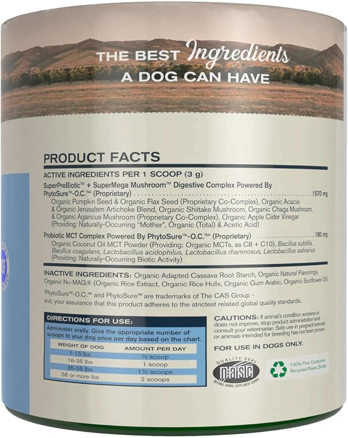 Super Gut Biotics Canine Digestive Supplement,Probiotics, Prebiotics, Supports Healthy Digestion, Immune System Function and Gut Flora by Katherine Heigl (30 Scoops)