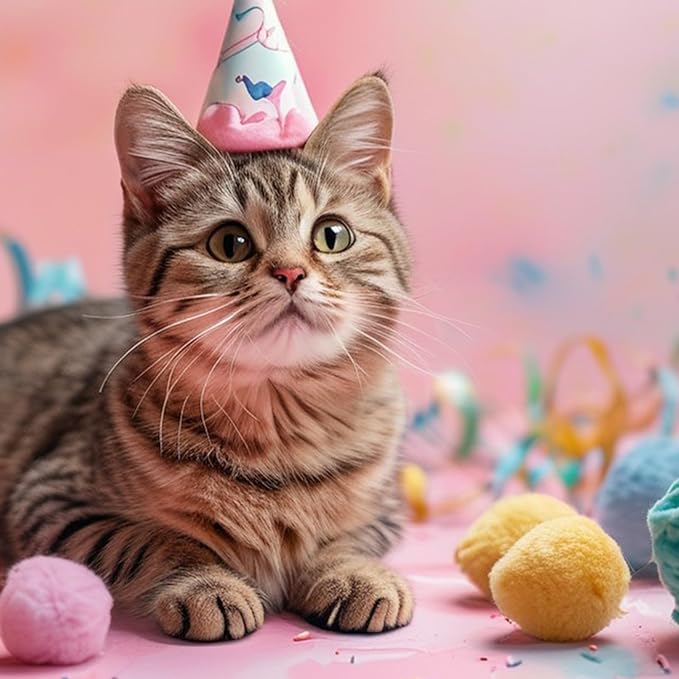 50 Picecs 1 Inch Cat Toys Balls Kitten Cat Pom Pom Balls Soft Cats Puff Ball Toys Rolling Interactive Fuzzy Cats Toy Ball Play Toy for Exercise, Creative Crafts Decorations Assorted Color