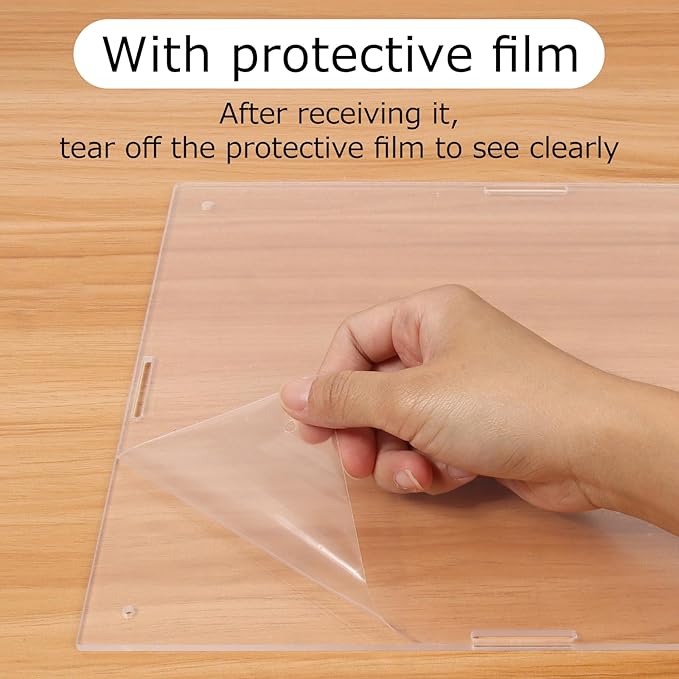 Acrylic Tarantula Enclosure, Reptile Terrarium Breeding Tank w/Temperature Hygrometer,Habitat Reptiles Feeding Box Isopod Terrarium Cage for Insect Lizard Home Office (Reptile-Tank-L(No Tray))