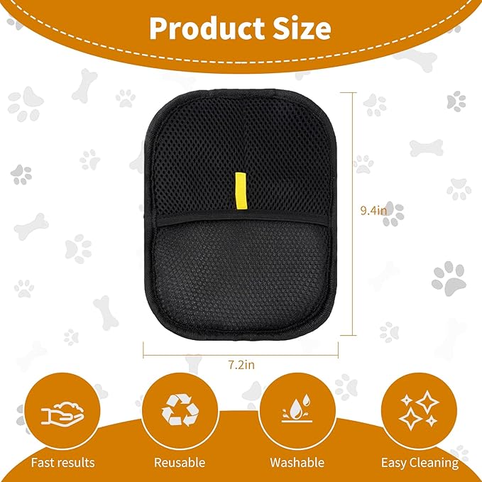 2PCS Electrostatic Pet Grooming Gloves, Reusable Hair Remover for Dog Cat Fur on Clothes Furniture Car Seat/Red