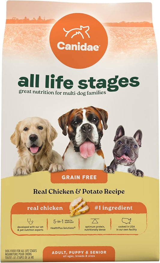 Canidae All Life Stages Real Chicken & Potato Recipe – High Protein and Grain-Free Premium Dry Dog Food for All Ages, Breeds, and Sizes– 4 lbs.