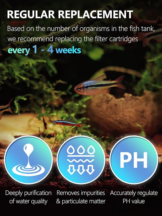 6 Pack Large Fish Tank Filter Cartridges Compatible with Tetra Whisper Bio-Bag Filters, Turtle Tank Filter Replacement for Whisper 20i, 40i / IQ20, 30, 45, 60 / PF20, 30, 40, 60 & ReptoFilter