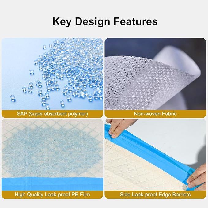 Gardner Pet Ultra Absorbent Thicker Dog Pee Pads Extra Large XL 28"x34" Leak-Proof Odor-Control Blue Puppy Training Pads Full Edge-Wrapping Pad for Dogs Dogs, Puppies, Doggie, Cats, Rabbits - 50 Ct