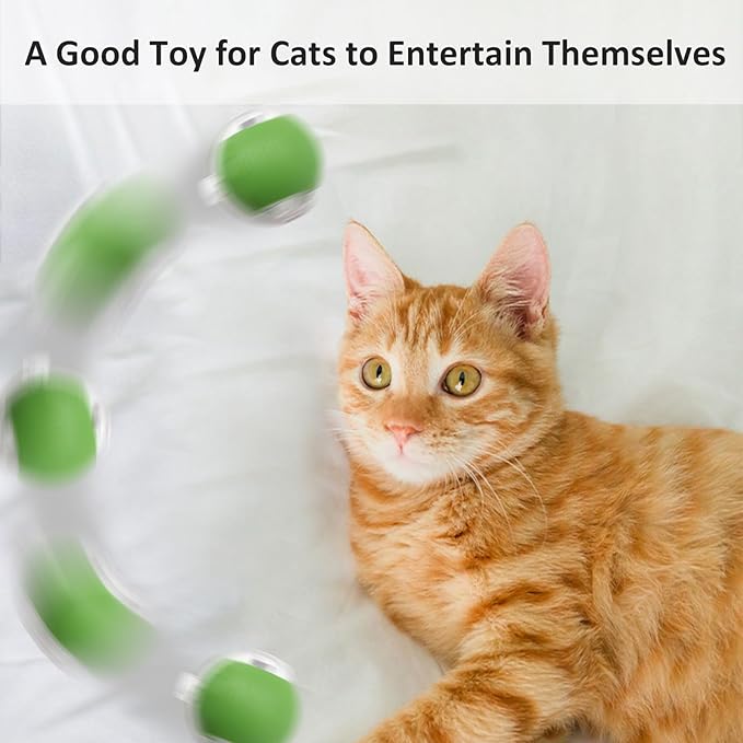 Chewie Viral Rolling Ball, Interactive Cat Toys Ball for Indoor, Cats Interactive Self Rolling Ball Dog Ball Automatic Cat Toy 360° Smart Automatic Rolling Pet Ball (Green)