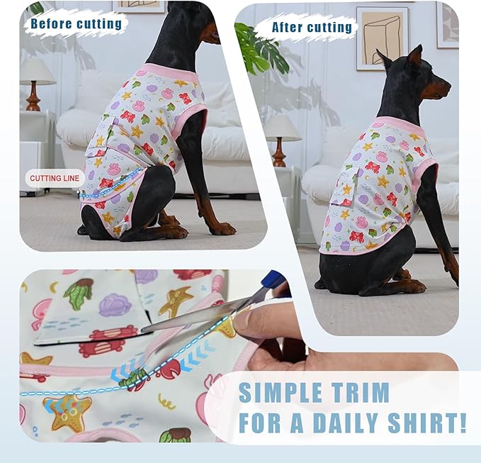 Recovery Suit for Dogs After Surgery, Professional Dog Surgical Suit for Female Spay, Male Neuter, E-Collar & Cone Alternative Dog Onesie for Abdominal Wounds Skin Disease, Blue, S