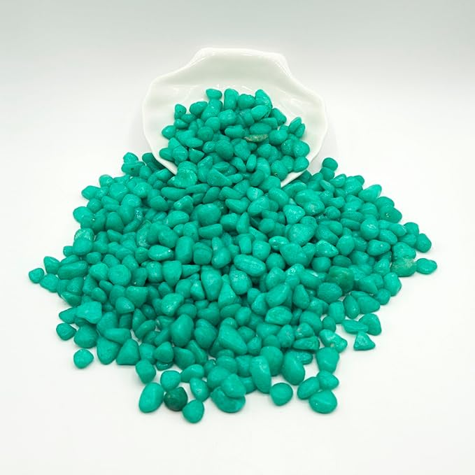 Green Pebbles for Crafts, 0.9 Pound Natural Polished Aquarium Gravel, Decorative Pebbles for Indoor Plants, Turtle Tank, Vase, Succulents Cactus, Garden Landscaping