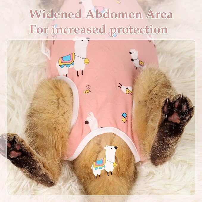 ANWA Cat Recovery Suit, Breathable Cat Onesie After Surgery, Kitten Surgery Recovery Suit, Female Abdominal Wounds