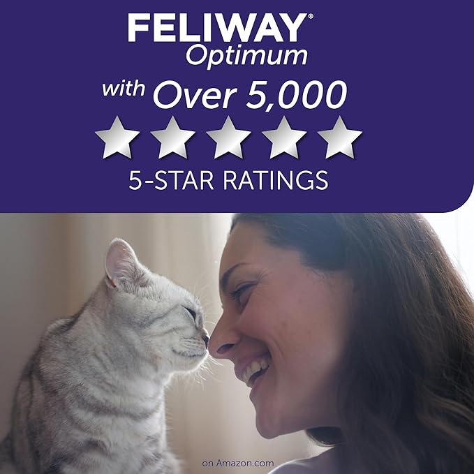FELIWAY Optimum Cat, Enhanced Calming Pheromone Diffuser: 1 Diffuser Kit & 6 Refills