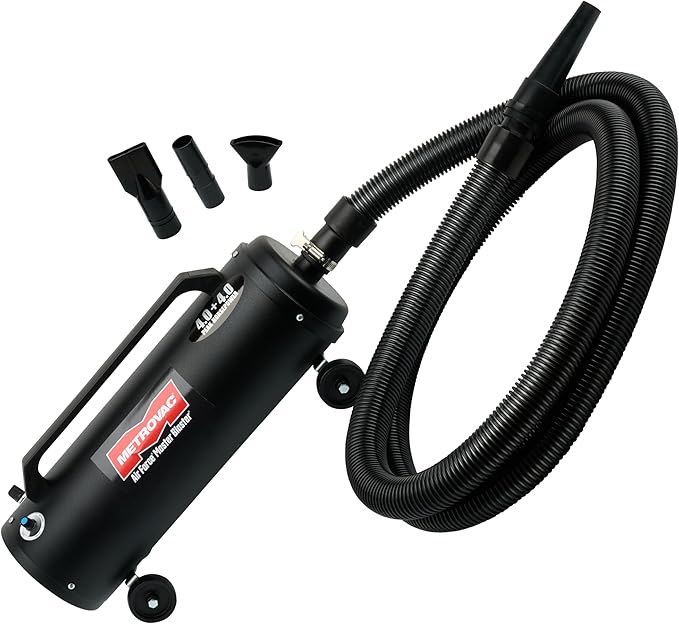 METROVAC MB-3V Air Force Blaster Pet Dryer, Professional Drying, Efficient Cleaner, 4.0 Peak HP Twin Fan Motors, 10 Ft Commercial Hose, Variable Speed