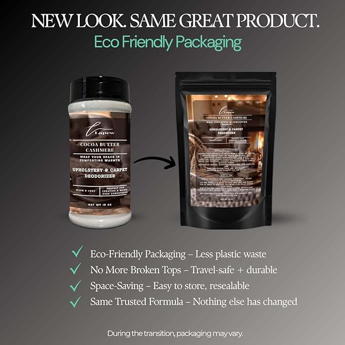 Cocoa Butter Cashmere Carpet Freshener Powder: Powerful Odor Eliminator for Home, Upholstery Deodorizer, Carpet Deodorizer, Pet Urine, Cat Litter Box - Cocoa Butter Cashmere Fragrance.