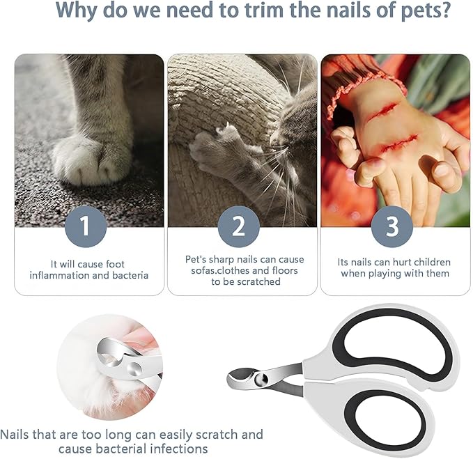 Cats & Dogs Pets Nail Clippers & Trimmers Rabbit Nail Clippers cat Nail Clippers for Indoor Cats cat Claw Clippers with Safety Guard Professional Grooming Tool for Cat Kitten