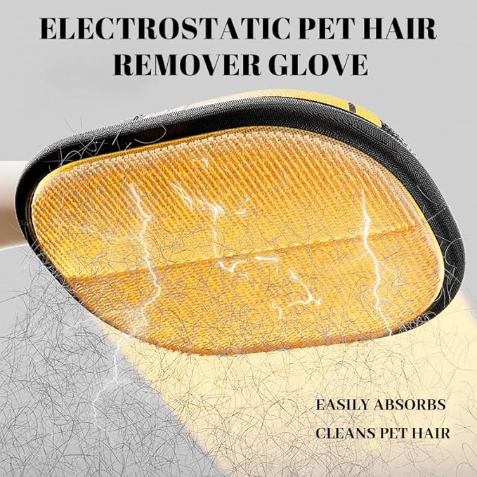 Pet Hair Removal Gloves, Pet Grooming Gloves, Electrostatic Pet Hair Remover Glove for Cats & Dogs, Washable Reusable Pets Hair Remover Tool for Clothing, Furniture, Couch, Car Seat, Curtain (3)