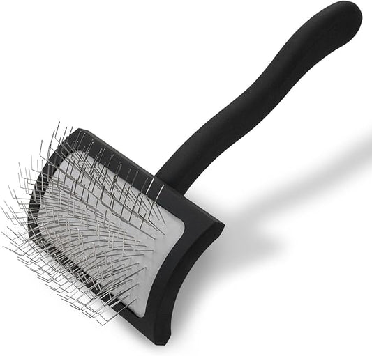 Chris Christensen Big K Dog Slicker Brush for Dogs (Goldendoodles, Labradoodles, Poodles), Groom Like a Professional, Fluff Detangle Style, Saves Time Energy, Black, Medium