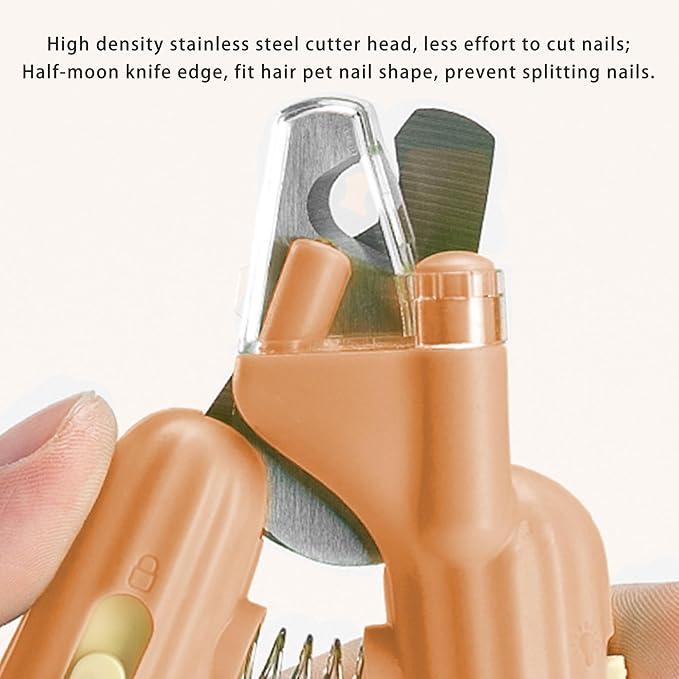 Cactus Shaped Cat Nail Clippers - Durable, Ergonomic Pet Grooming Tool for Cats & Kittens - Safe, Sharp, and Comfortable Claw Trimmer(Orange)