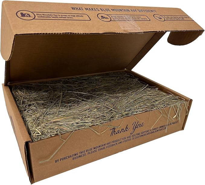 Blue Mountain Hay | Fresh Orchard Grass Hay (5 Pounds) | High Fiber, Soft & Leafy | High-Altitude Hay Pet Food for Rabbits, Guinea Pigs, Chinchillas, Hamsters, and Other Small Pets