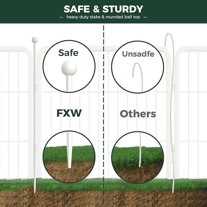 FXW Rollick Unleashed Dog Playpen for Indoor, Yard, RV Camping, 24 inch 24 Panels for Small and Puppy Dogs, White│Patented