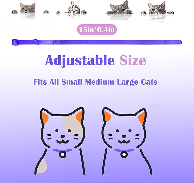 4 Pack Calming Collar for Cats - Long-Lasting Anxiety and Stress Relief, Relaxing Cat Collar,Adjustable Pheromones Collar for Cats，Natural Soothing 60 Days of Continuous Calming Move