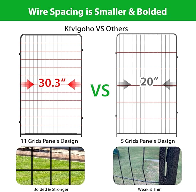 Dog Playpen Outdoor 16 Panels Heavy Duty Dog Pen 26" W×50" H Anti-Rust Exercise Fence with Doors for Large/Medium Pet Play for RV Camping Yard