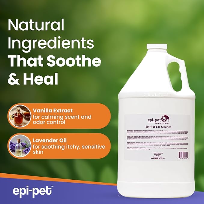 Dog & Cat Ear Cleaner Solution with Aloe Vera & Tea Tree Oil – Removes Itchy Ear Wax, Debris, Odor – Ears Wash, Drops & Flush for Pets, Dog Ears Cleaning, Cat Cleaner, 16 oz- 4 Gallons