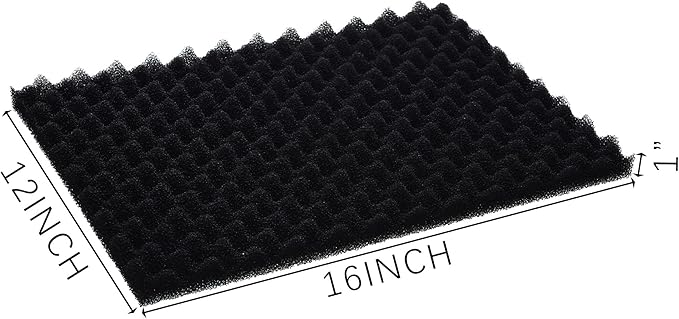 Aquarium Filter Media Bio Sponge Pad 16 x 12 x 1 inch, Fish Pond Foam Filter 20/30/40 ppi Set 3