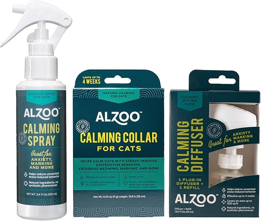 Calming Cat Spray, Collar and Diffuser Bundle