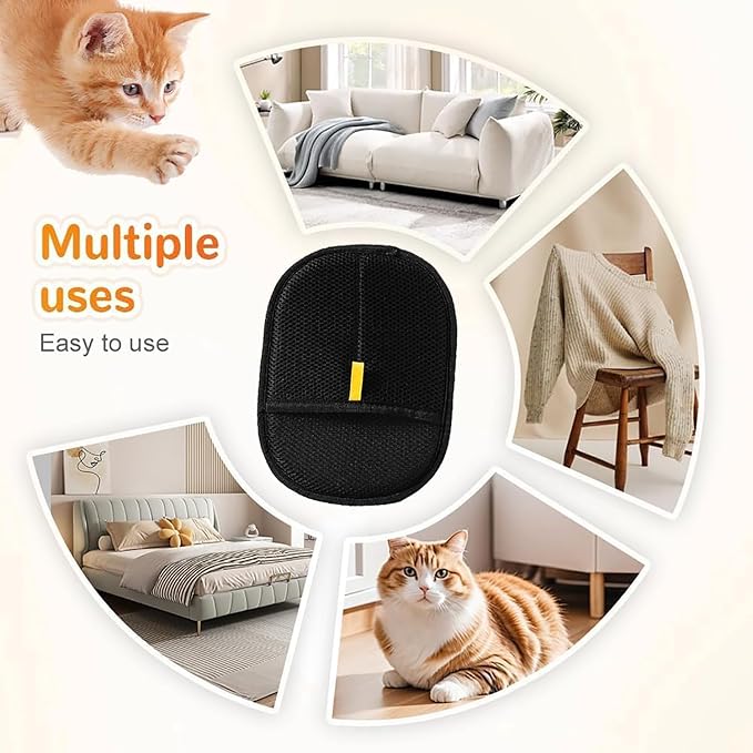 Pet Hair Removal Glove for Dogs & Cats, Newly Upgraded Reusable Electrostatic Pet Hair Gloves, Pet Hair Remover Tool for Clothing, Couch, Carpet, Car Seat(1pcs)