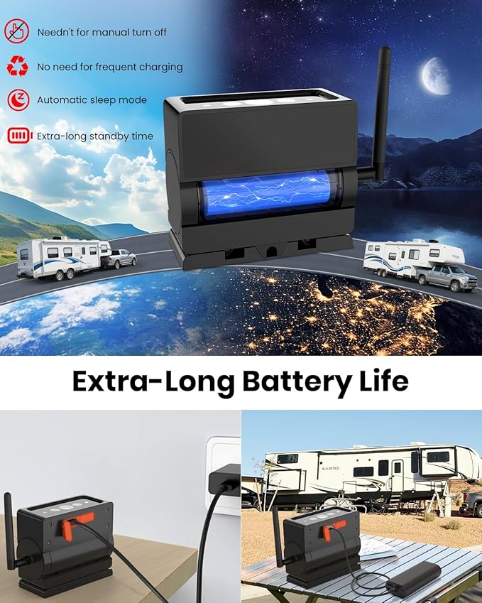 AUTO-VOX Wireless Backup Camera Magnetic:7.2" 1080P HD DVR Recording Monitor,No Wiring 1 Min Install Dual Antenna RV Back Up Camera,IP69K Waterproof with IR Night Vision for Truck,Camper,Trailer