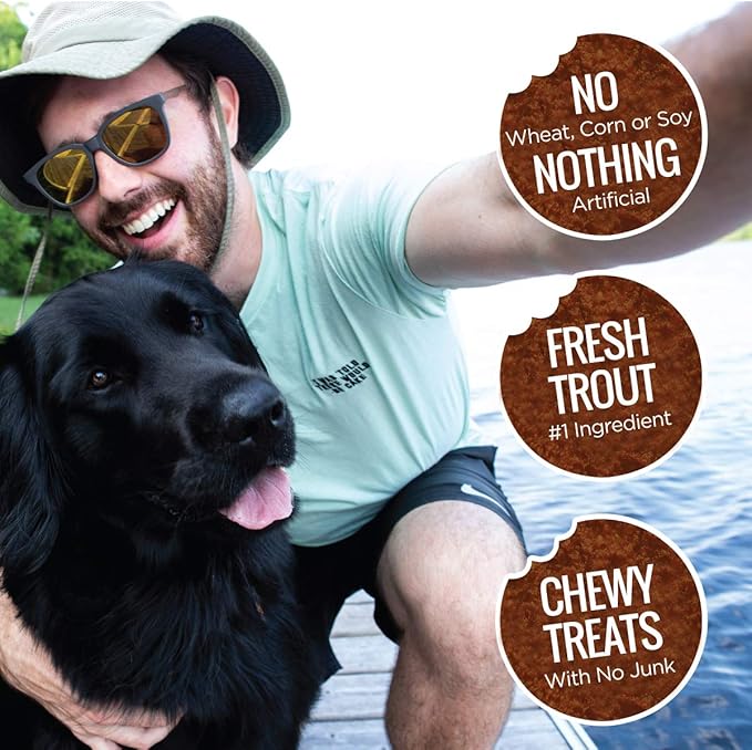 Smart Cookie All Natural Dog Treats - Trout & Apple - Training Treats for Dogs with Allergies, Sensitive Stomachs - Soft Dog Treats, Grain Free, Chewy, Human-Grade, Made in USA - 5oz, Pack of 3
