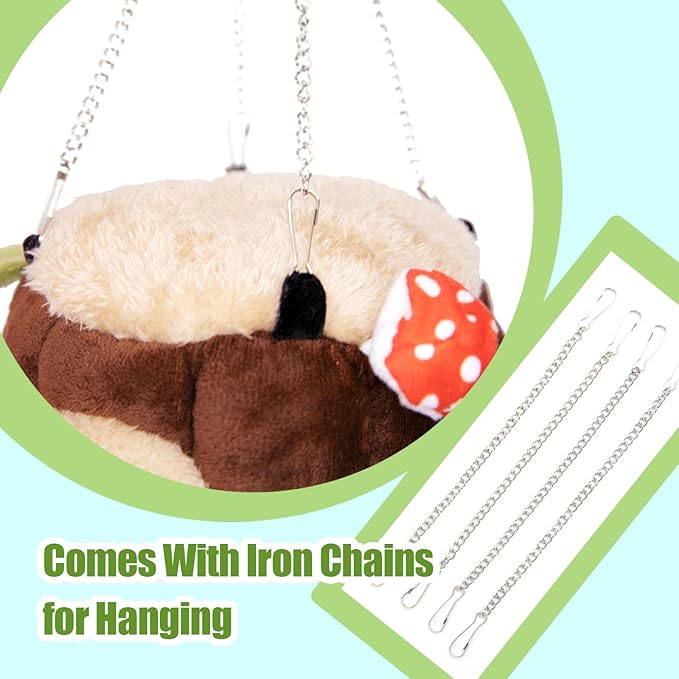 Guinea Pig Hideout Hamster Cage Accessories,Stump Style Soft Washable Hedgehog,Ferret,Rat Hammock for Cage,Chinchilla,Ferret, Bunny Bed,Small Animal Houses & Habitats(M)