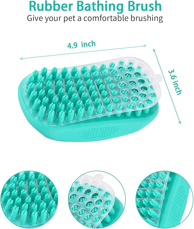 Dog Brush Kit for Grooming Short & Long Haired Dogs & Cats, 5 in 1 Pet Grooming Set for Small Animals, 5 PCS Puppy Self-Cleaning Slicker Brush and Pet Comb for Shedding Medium & Large Dogs