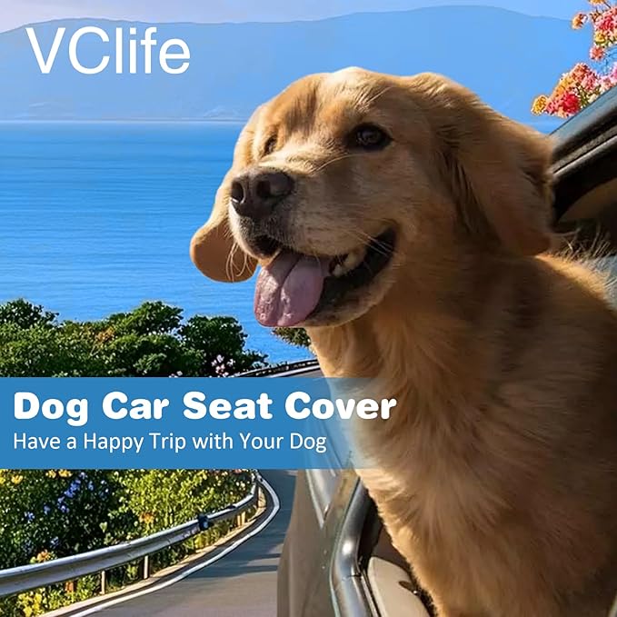 VClife Khaki Plaid Dog Car Bed Mat, Non-Slip Backseat Extender Pet Blanket, Washable Dog Bed Mat for SUVs, Sedans & Small Trucks, Portable Travel Pad for Dogs, Wear Resistant, Pet Friendly, 59"×27.6"