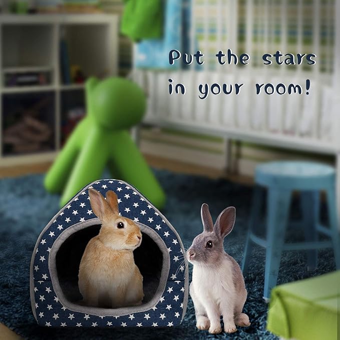 BWOGUE Guinea Pig House Bed Cozy Hamster Cave Large Hideout for Dwarf Rabbits Hedgehog Bearded Dragon Winter Nest Hamster Cage Accessories