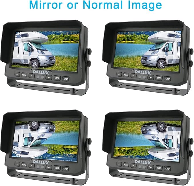 DALLUX Truck Backup Camera kit,HD 1080P Rearview Cab Cam with 7 inch Monitor+ 4 PIN Extension Cable for Bus/Truck/Van/Trailer/RV/Camper/Motor Home/Pickup/Harveste/Heavy Duty Vehicles(12V-24V)