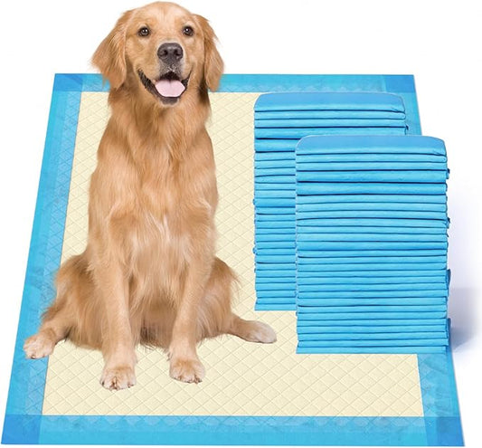 Gardner Pet Ultra Absorbent Thicker Dog Pee Pads Extra Large XL 28"x37" Leak-Proof Odor-Control Blue Puppy Training Pads Full Edge-Wrapping Pad for Dogs Dogs, Puppies, Doggie, Cats, Rabbits - 50 Ct