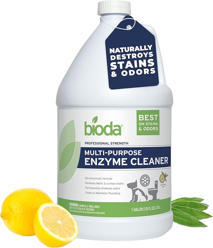 Bioda Multi-Purpose Probiotic Enzyme Cleaner and Deodorizer | Professional Strength | Trash Can Deodorizer, Pet Stains and Odors, Drains, Floors, Bathrooms, Toilets | Made in USA | 1 Gallon