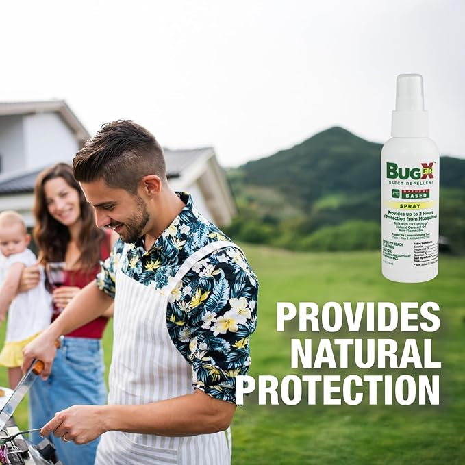 CoreTex Bug X FR DEET-Free Insect Repellent Spray - 2oz Bottle of Natural Geranium Oil to Protect Against Mosquitoes, Flies, & Fleas - Travel Size Bug Repellent Spray Bottle
