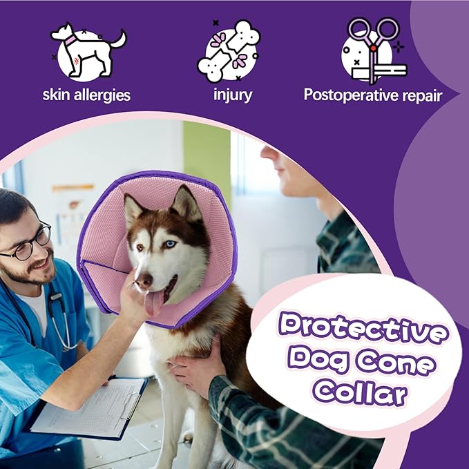 Dog Cone Collar After Surgery, Adjustable Soft Recovery Cone for Small Dogs to Stop Licking, Light-Weight Comfortable Elizabethan Collar for Dogs Anti-Bite Lick Protective Wound