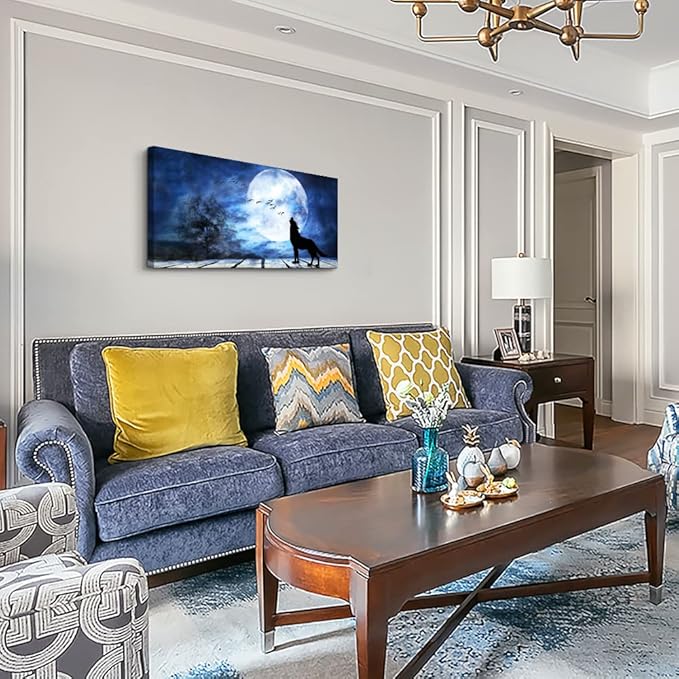 Canvas Wall Art For Bedroom Wall Decoration For Living Room Large Size Luminous Scenery Wolf Wall Decor Pictures Artwork Painting Modern Office Canvas Art Prints Room Decor Ready To For Home Decor