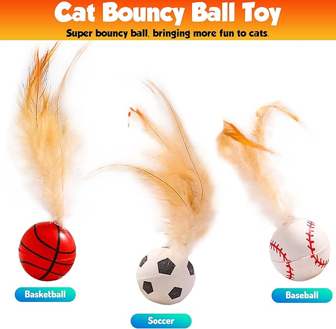 Cat toy pack with 27PCS self play accessories for indoor cats-cat teaser wand, fishing pole, suction cup, ball, string, mouse, feathers and hanging interactive cat toys for kitten Exercise & Chase