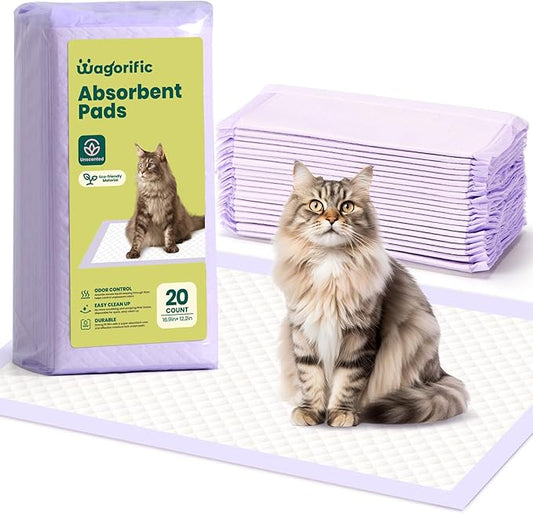 Cat Pads Refills for Tidy Cats Breeze Litter System - Super Absorbent 6-Layer Pads for Odor Control Unscented - 16.9" x 11.4" - Pack of 20 Litter Box Replacement Pads