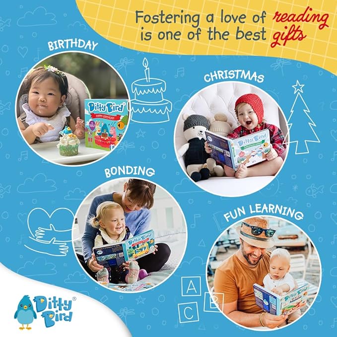 Ditty Bird Farm Animals Sound Book for Toddlers | Interactive Farm Board Book with Real Animal Sounds | Touch & Sound Book for Ages 1-3 | Sensory, Musical Book for Toddlers