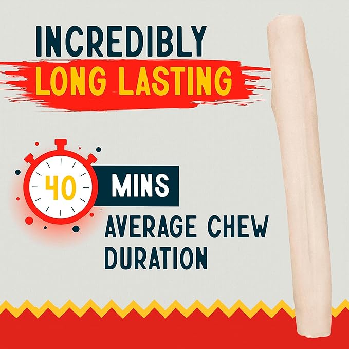 Canine Chews 10" Dog Rawhide Retriever Rolls - Rawhide Bones for Large Dogs (50 pk) - Natural Beef Dog Rawhide Chews - Single Ingredient Dog Rawhide Bones - Large Rawhide Bones for Dogs Dental Chew