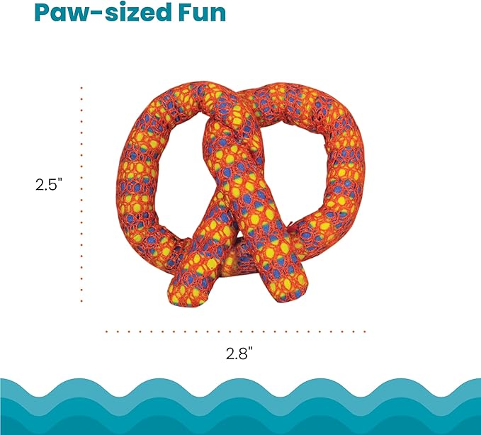 Catstages Plaque Away Pretzel Cat Toy – Interactive Catnip Dental Chew Toy to Help Clean Teeth, Fun for Play and Chewing, Orange