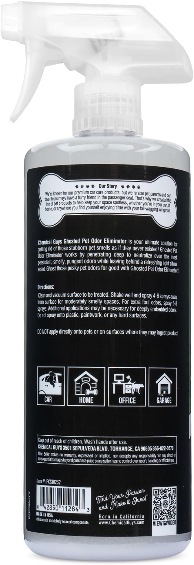 Ghosted Pet Odor Eliminator, Refresh Your Home, Car, Office, & More, from Chemical Guys (32 Fl Oz) - Fresh Citrus Scent - PCS10232